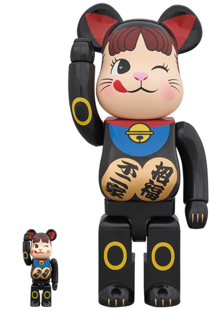 特価お得 MEDICOM TOY - BE@RBRICK 招き猫 ペコちゃん 黒 100％ ＆ 400