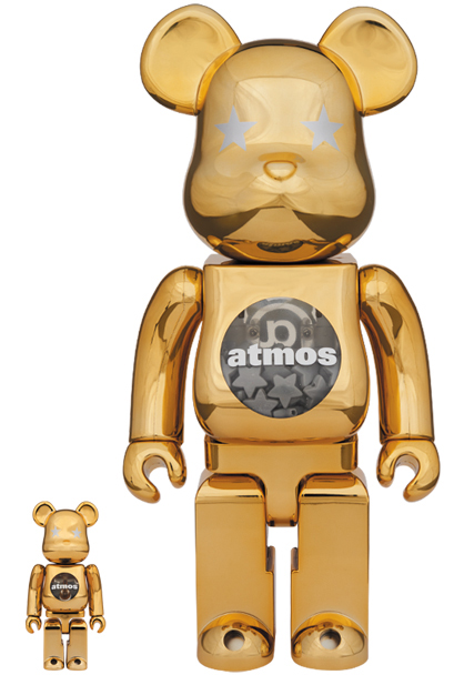 MEDICOM TOY - BE@RBRICK atmos GOLD CHROME 100％ & 400％