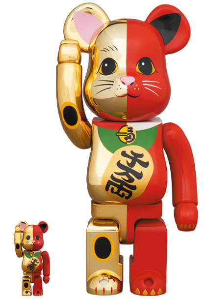 MEDICOM TOY - BE@RBRICK 招き猫 金×赤 100％ & 400％