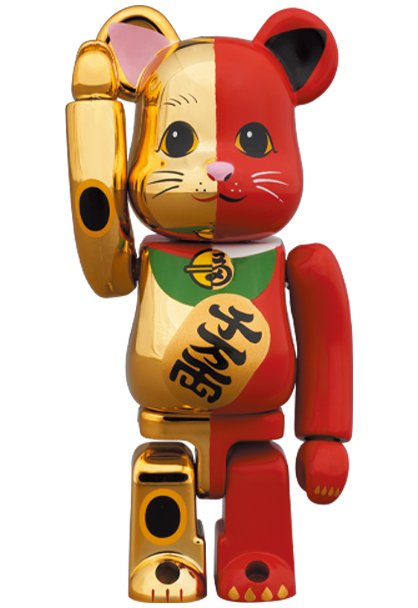 全国宅配無料 MEDICOM TOY - BE@RBRICK 招き猫 400％&100% 白×緑・黒×黄 セット その他