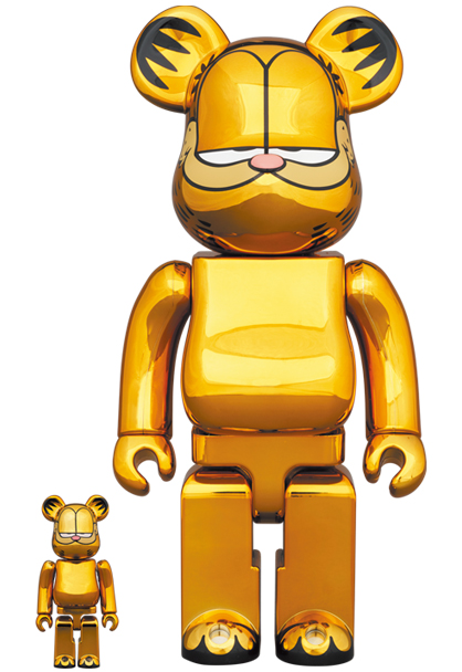 MEDICOM TOY - BE@RBRICK GARFIELD GOLD CHROME Ver. 100％ & 400％