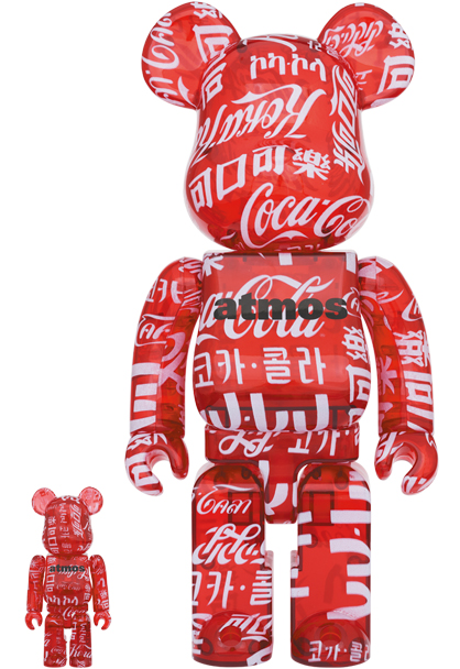 MEDICOM TOY - BE@RBRICK atmos × Coca-Cola CLEAR RED 100％ & 400％