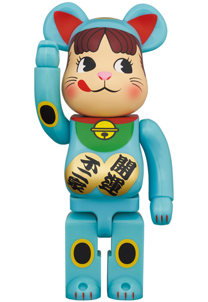 BE@RBRICK 招き猫 ペコちゃん 青蓄光 100％ ＆ 400％ - フィギュア