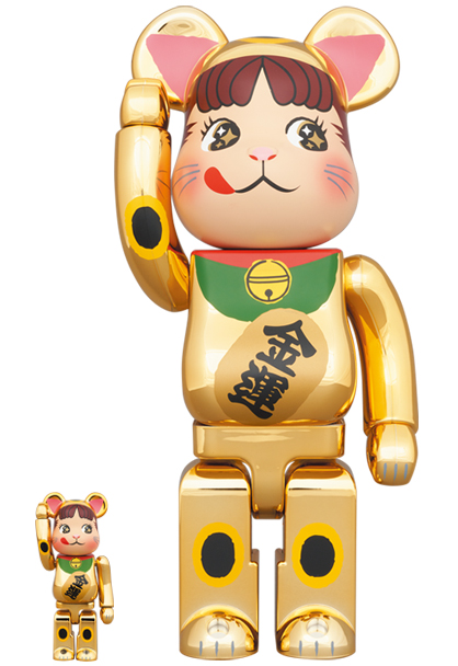 エンタメ/ホビーBE@RBRICK 招き猫 ペコちゃん 青蓄光 100％ ＆ 400％