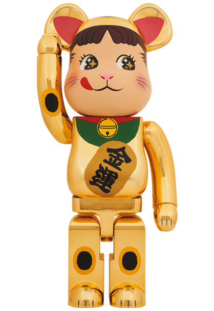 be@rbrick 招き猫 ペコちゃん 金運 金メッキ 400%u0026100%-