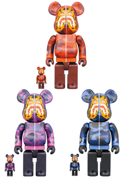 BE@RBRICK BAPE CAMO TIGER 100％ & 400％ 3色