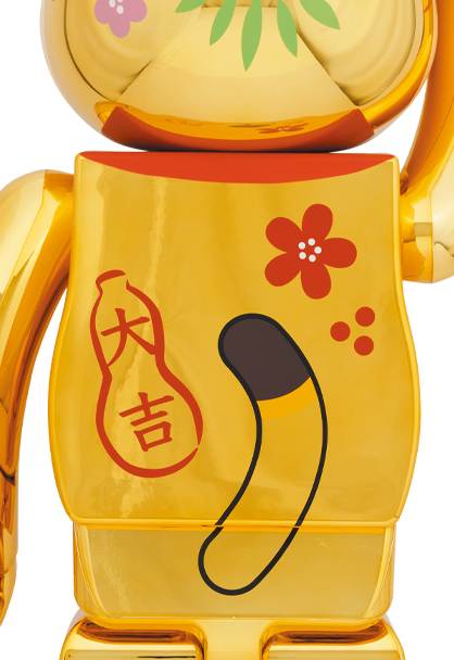 BE@RBRICK 招き猫 ペコちゃん 福 金メッキ 1000% ベアブリック