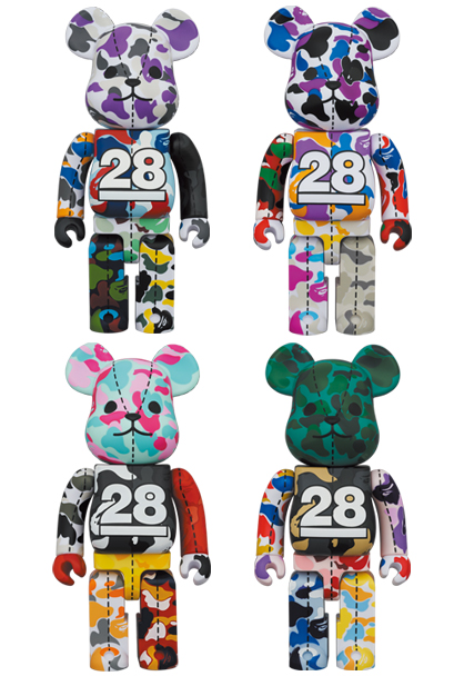 MEDICOM TOY - BE@RBRICK BAPE(R) CAMO 28TH ANNIVERSARY MULTI 400％