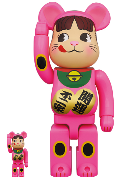 BE@RBRICK 招き猫 ペコちゃん 蛍光ピンク 100％ ＆ 400％ | www