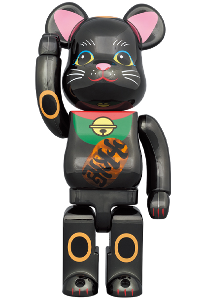 BE@RBRICK 招き猫 黒メッキ 発光 400％ - フィギュア