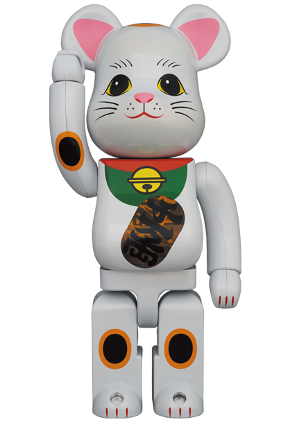 BE@RBRICK 招き猫 白×緑 1000％／黒×黄 1000％　ベアブリック