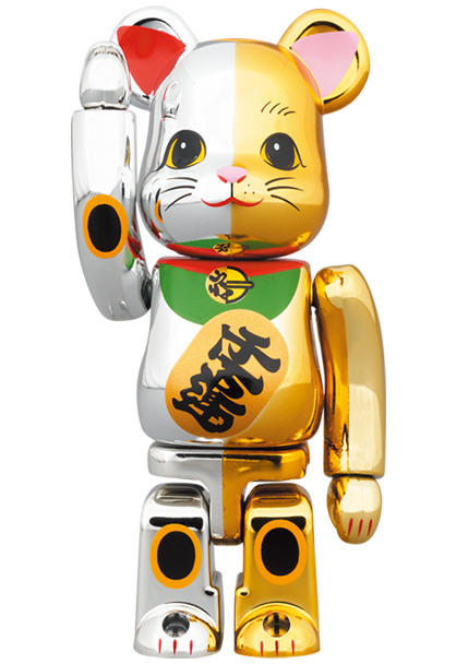 BE@RBRICK 招き猫　銀メッキ　開運　千万両　100% 400%