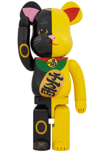 BE@RBRICK 招き猫 黒×黄 100％ & 400％