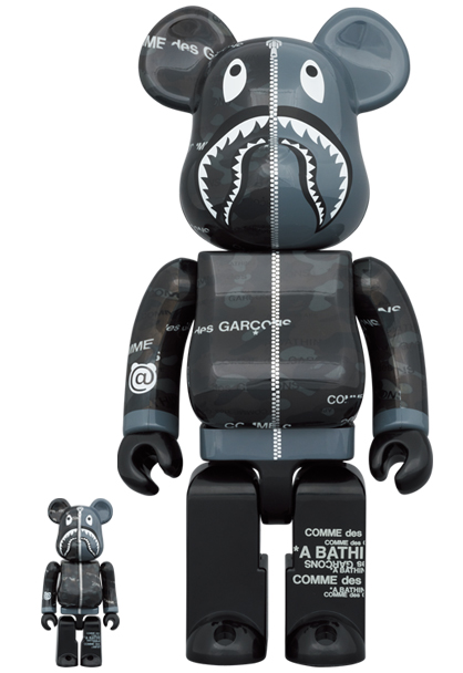 MEDICOM TOY - BE@RBRICK BAPE(R) CDG CAMO SHARK 100％ & 400％