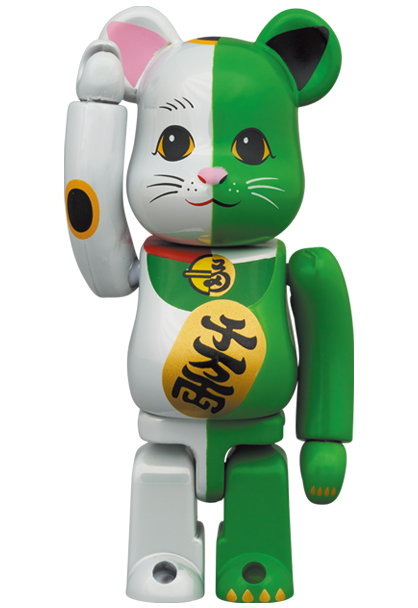 MEDICOM TOY - BE@RBRICK 招き猫 白×緑 100％ & 400％