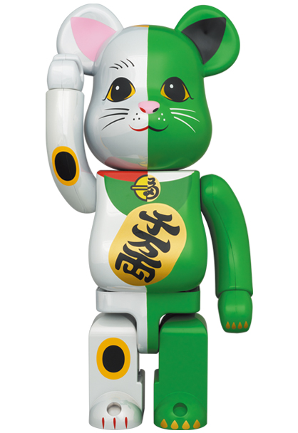 BE@RBRICK 招き猫 白×緑 / 黒×黄 100％ & 400％ セット