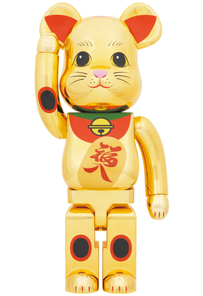 BE@RBRICK 招き猫 桃金メッキ 1000％ 4