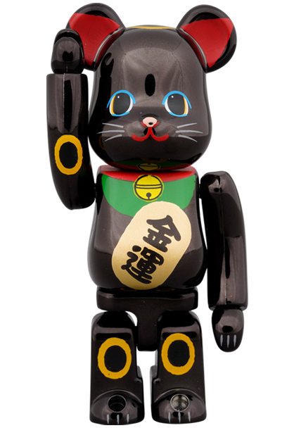 BE@RBRICK 招き猫 金運 黒メッキ 100％ & 400％