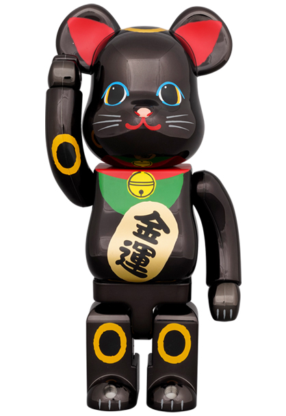 BE@RBRICK 招き猫 金運 黒メッキ 100％ & 400％