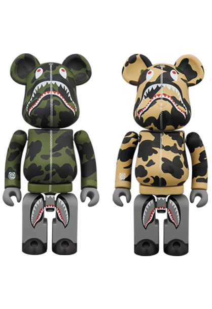 MEDICOM TOY - 1ST CAMO SHARK BE@RBRICK 超合金 GREEN／YELLOW