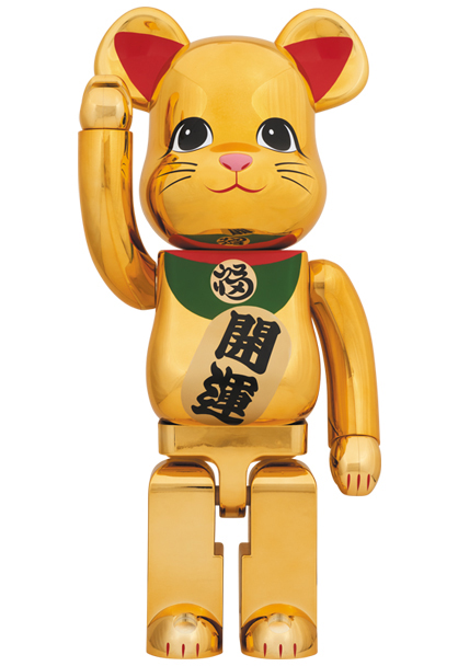 BE@RBRICK 招き猫 白×緑 1000％／黒×黄 1000％　ベアブリック