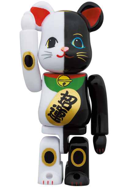 MEDICOM TOY - BE@RBRICK 招き猫 金運 白 × 招福 黒 100％ & 400％