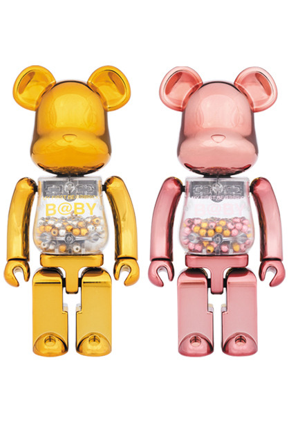 MEDICOM TOY - 超合金 MY FIRST BE@RBRICK GOLD & SILVER Ver./PINK
