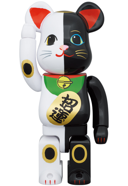 BE@RBRICK 招き猫 金運 白 × 招福 黒 招福 黒 × 金運 白