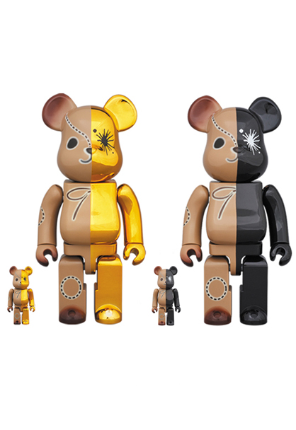 MEDICOM TOY メディコムトイ ×MIHARA YASUHIRO BE＠RBRICK 100%&400% ミハラヤスヒロ ベアブリック ブラウン/ゴールド