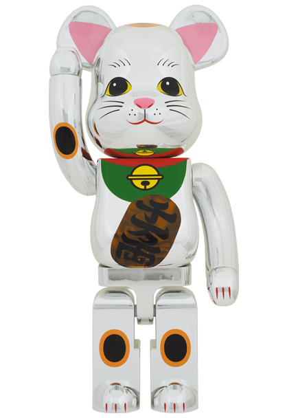 BE@RBRICK 招き猫　銀メッキ　発光　1000%