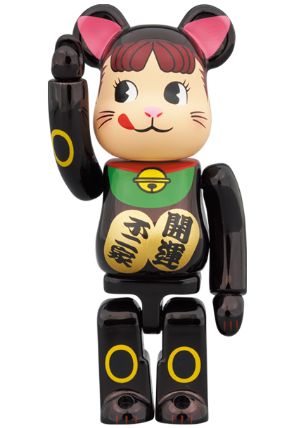 MEDICOM TOY   BE@RBRICK 招き猫 ペコちゃん 黒メッキ ％ ＆ ％