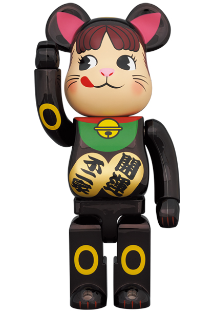 MEDICOM TOY - BE@RBRICK 招き猫 ペコちゃん 黒メッキ 100％ ＆ 400％