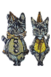 gris gris des BONBON オリジナル刺繍ワッペン／カードセット 猫の案内人（2個セット）（刺繍ワッペン、カード1枚、封筒1枚）