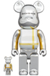 BE@RBRICK MEDICOM TOY PLUS SILVER CHROME Ver. 100％ & 400％
