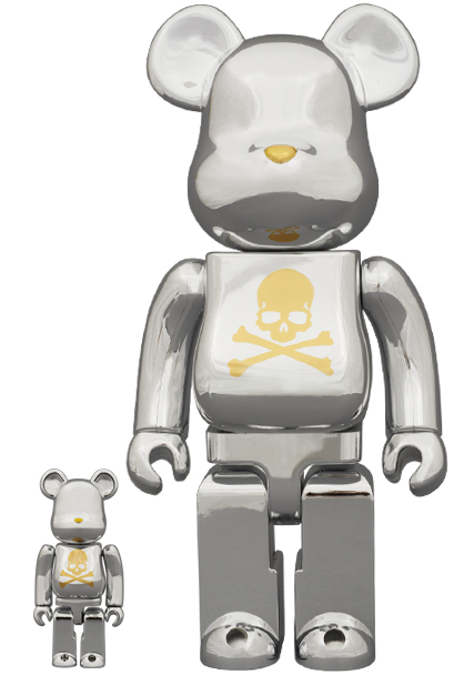 MEDICOM TOY - BE@RBRICK mastermind JAPAN CHROME SILVER 100% & 400%