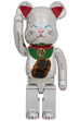 BE@RBRICK 招き猫 開運 弐 発光 銀メッキ 400％