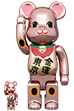 BE@RBRICK 招き猫 金運・東京 桃金メッキ 100％ & 400％