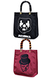 BAMBOO VINYL BAG BLACK / BURGUNDY
