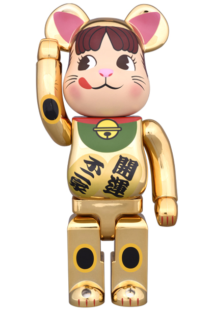 BE@RBRICK 招き猫 ペコちゃん 金メッキ 100 - MEDICOM TOY