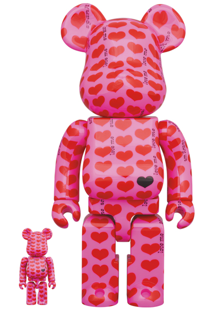 MEDICOM TOY - BE@RBRICK Pink Heart 100％ & 400％