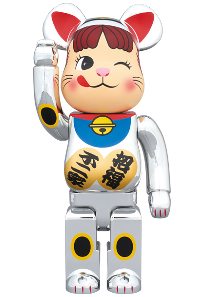 MEDICOM TOY - BE@RBRICK 招き猫 ペコちゃん 銀メッキ 100％ & 400％