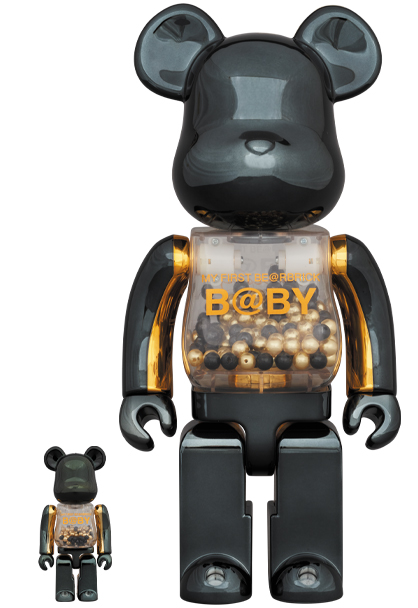 MEDICOM TOY - MY FIRST BE@RBRICK INNERSECT BLACK & GOLD Ver.100 ...