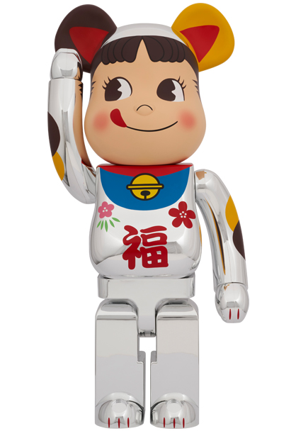 MEDICOM TOY - BE@RBRICK 招き猫 ペコちゃん 福 銀メッキ 1000％