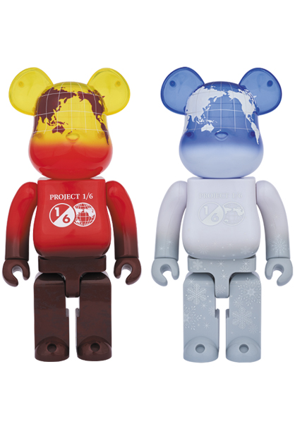 MEDICOM TOY - BE@RBRICK EARTH （VOLCANO RED / SNOW WHITE） 400％