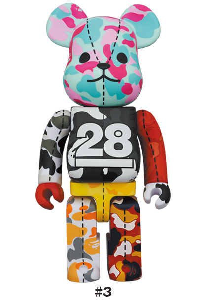 MEDICOM TOY - BE@RBRICK BAPE(R) CAMO 28TH ANNIVERSARY MULTI 400％