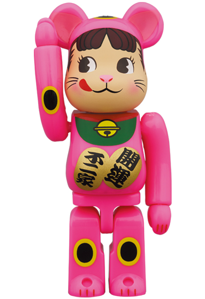 MEDICOM TOY - BE@RBRICK 招き猫 ペコちゃん 蛍光ピンク 100％ & 400％