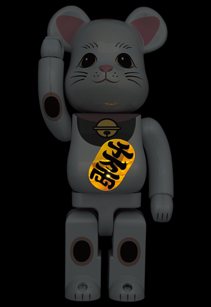 MEDICOM TOY - BE@RBRICK 招き猫 白メッキ 発光 400％