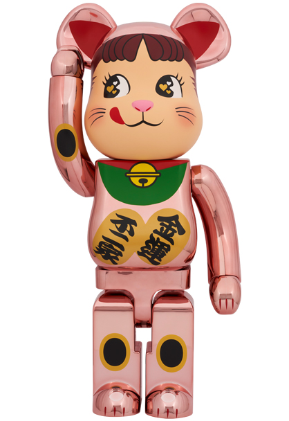 BE@RBRICK 招き猫 ペコちゃん 金運ダブル小判 正規品\n桃金メッキ