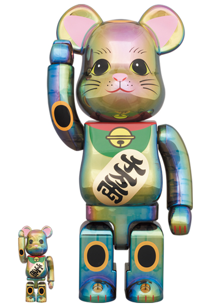 mctBE@RBRICK 招き猫 黒透明メッキ 100％ & 400％ - その他