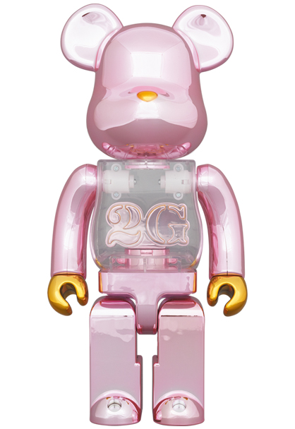 MEDICOM TOY - BE@RBRICK 2G PINK GOLD CHROME 100％ & 400％